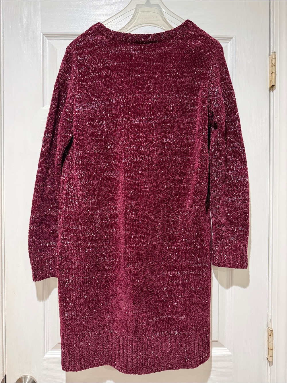 Iz Byer Burgundy Marled V-Neck Sweater Dress - Picture 2 of 2